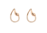 Charming Design Tear Drop Rose Gold Colour 925 Sterling Silver Earrings studded with CZ
